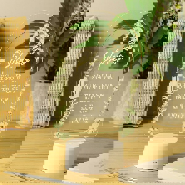 Personalised Memento Company Personalised Botanical LED Colour Changing Wedding Sign