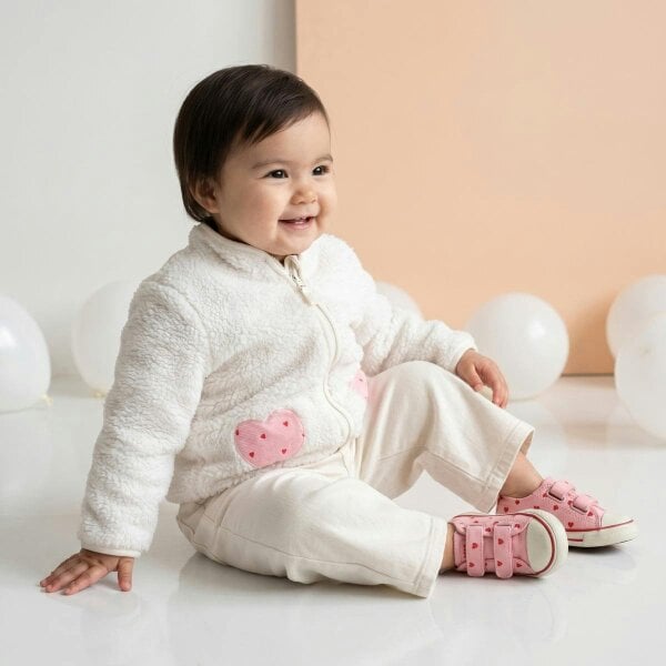 Mini Cuddles Heart Pocket Jacket (White)