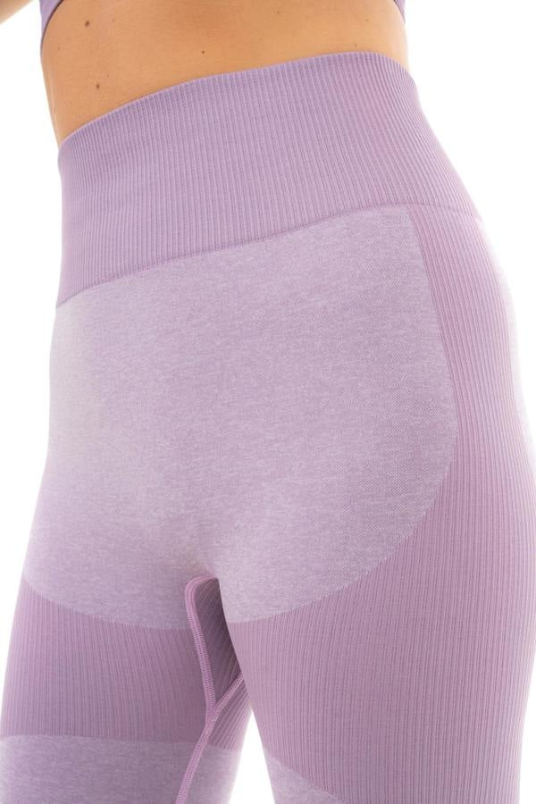 Smart Living Women's Seamless Ribbed Marl Leggings - Plum