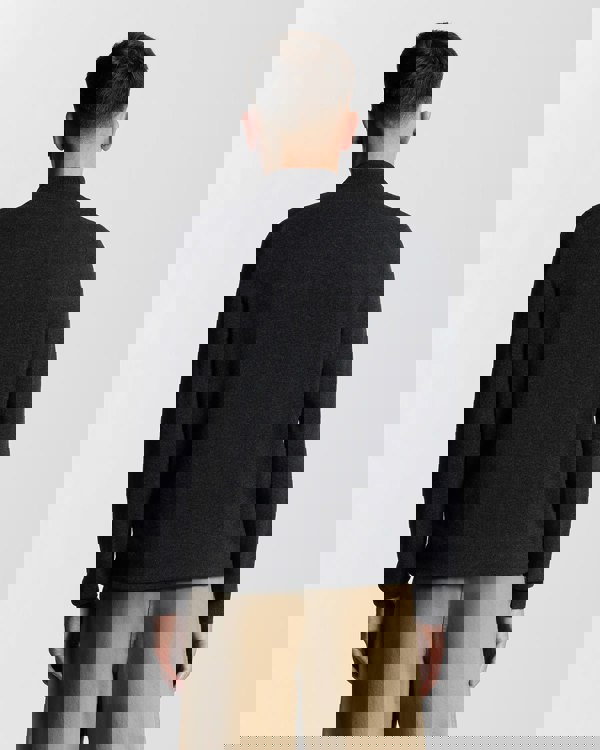 Lyle & Scott Lambswool Blend Quarter Zip Jumper - W155 Jet Black Marl