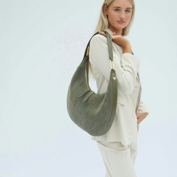 Apatchy London The Nora Suede Bag - Olive