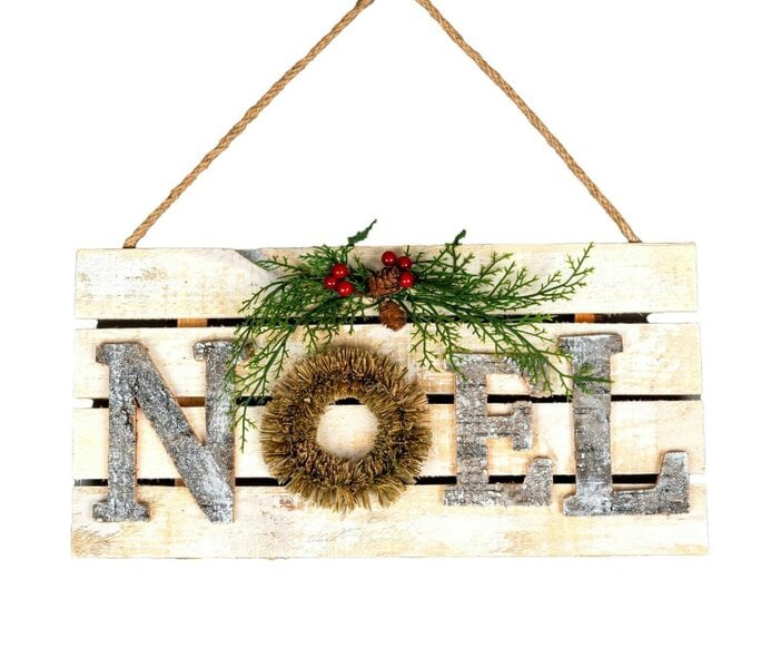 Shatchi 20x40cm Wooden NOEL Letters Sign for Christmas Wall, Door or Mantel Display