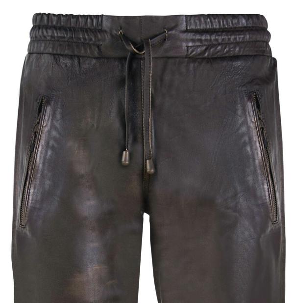 Infinity Leather Mens  Leather Jogging Bottoms-Boston