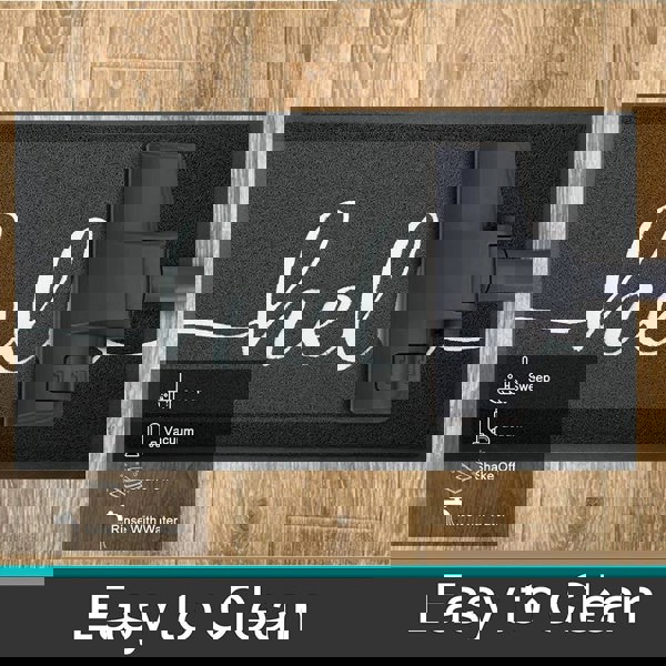 Anyhouz Anymat Doormat Black Hello Lettered PVC Non Slip Dirt Trap Absorbent Mat