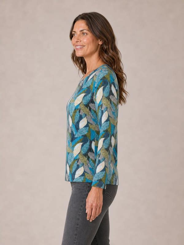 TIGI Dot Leaf Print Top