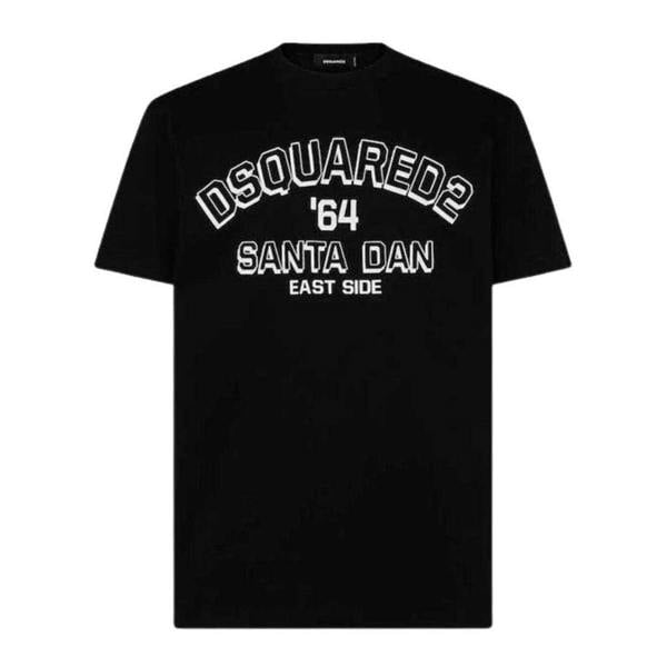 DSquared2 Mens Santa Dan 64 Premium Cotton T-Shirt - Black - 