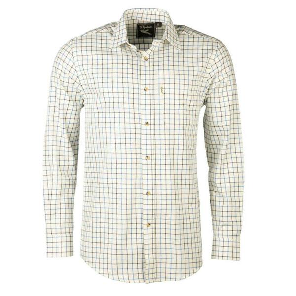 Front view of the Rydale Lockington Men's Country Check Shirt in Blue and Navy