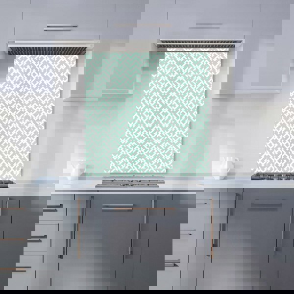 Warren Reed - Designer Green Geometric Pattern Kitchen Splashback