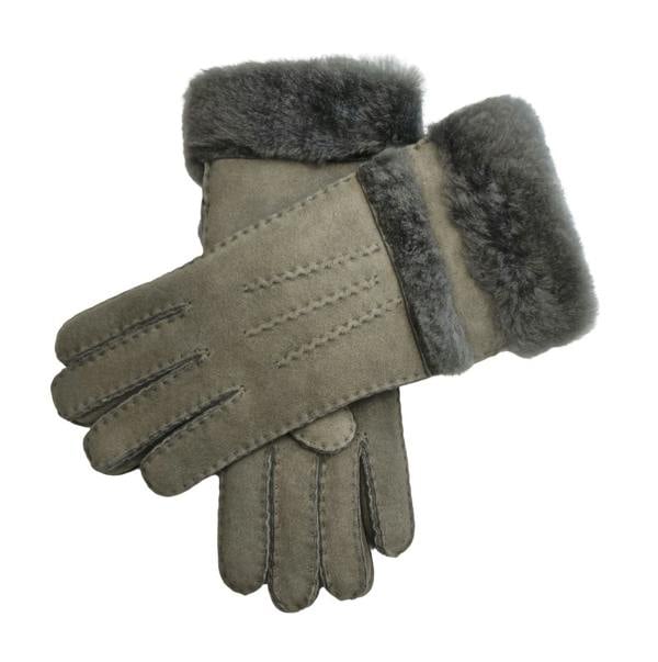 Infinity Leather Womens Genuine Sheepskin Suede Gloves with Roll Up/Down Cuff