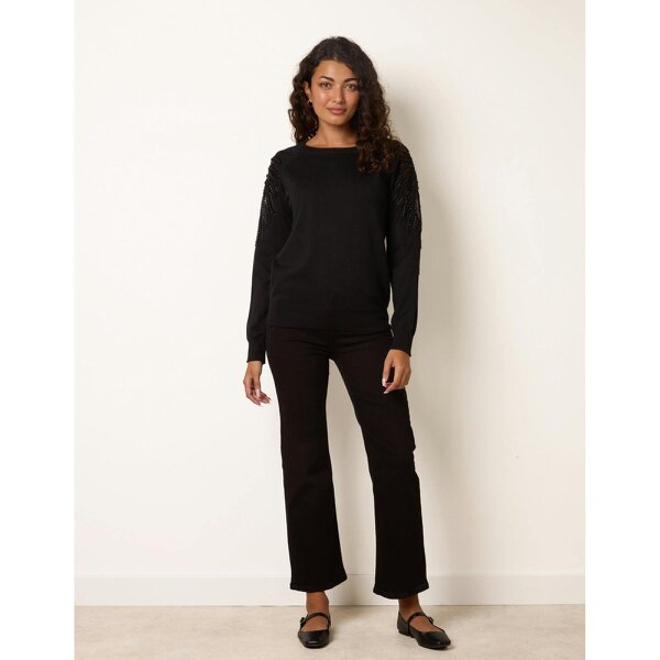 Blue Vanilla Embellished Sleeve Jumper