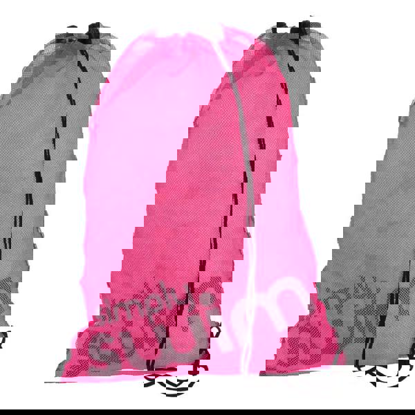 Pink Simply Swim mesh bag with black drawstrings