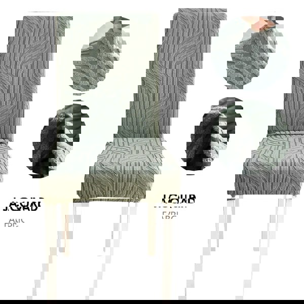 Anyseat Cypress Green Linear Elastic Chair Cover for Dining Room