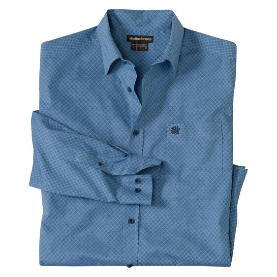 Atlas For Men Mens Patterned Poplin Shirt - Blue
