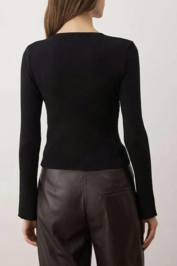 WOVCOR Knit Sweater with Accessories and Cut Out Details