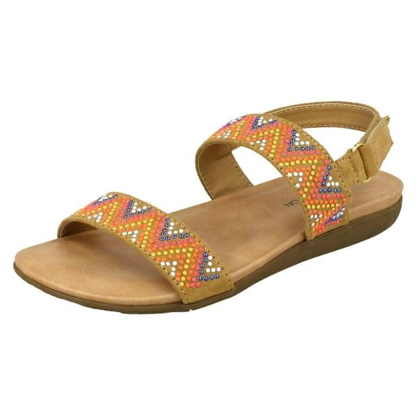 Spot On Girls Spot On Flat Aztec Slingback Sandals