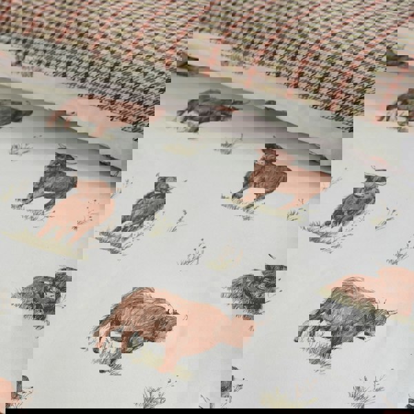 Catherine Lansfield Angus Highland Cow Reversible Duvet Cover Set Natural