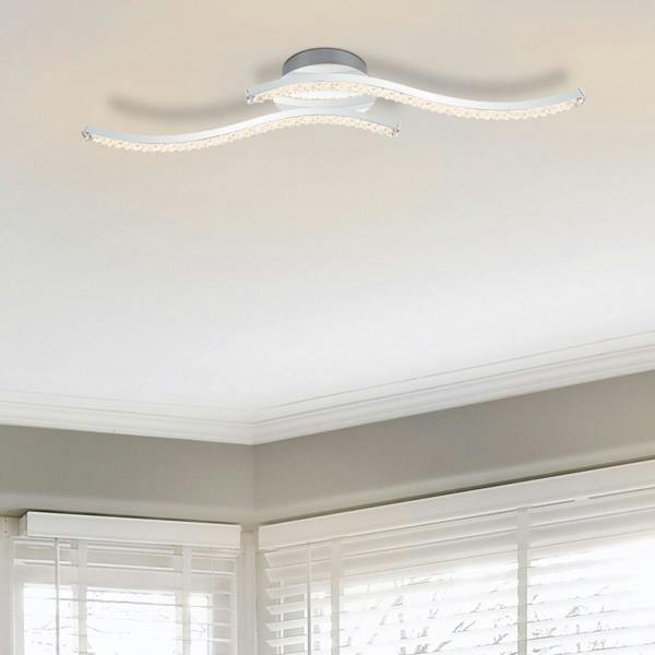 COSYLYTE Kenworth 2 Light Integrated LED Wavy Ceiling Light - Chrome