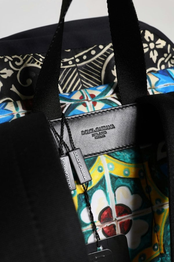 Dolce  Gabbana Backpack  Italian Tile Print