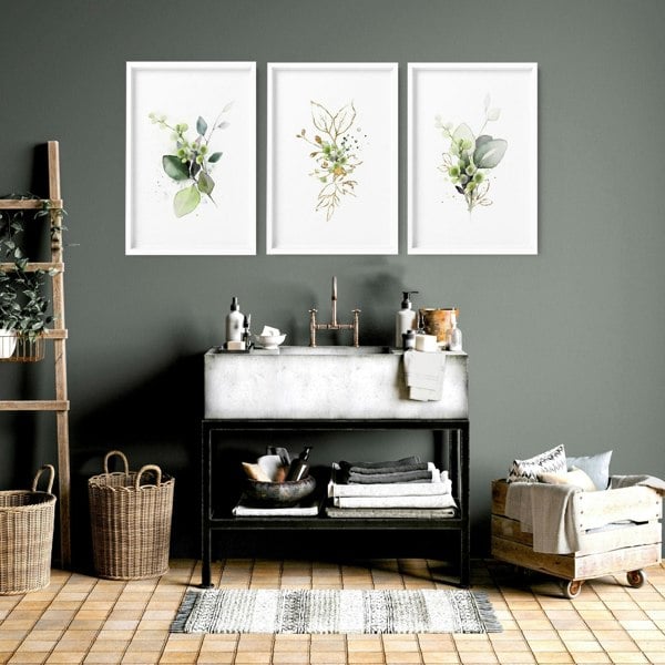 Art for a bathrooms | Set of 3 framed wall art