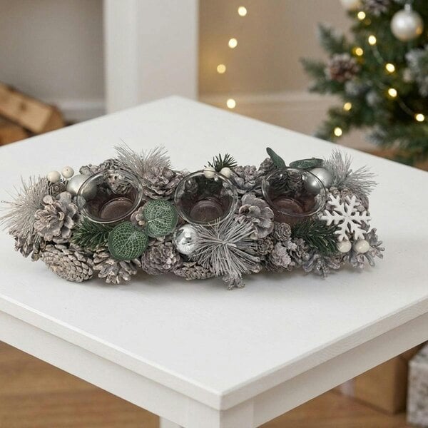 Garden Greatness White Cone Triple Tealight Holder Statement Light