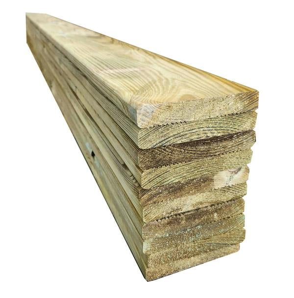 Snowdon Timber Treated Reject Decking Board (T) 21mm (W) 120mm (L) 2.4m - Pack of 10
