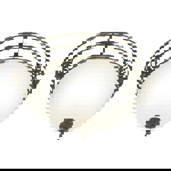 2 Bulb Flush Light Low Ceiling Black Gold LED E27 60W Bulb Loops