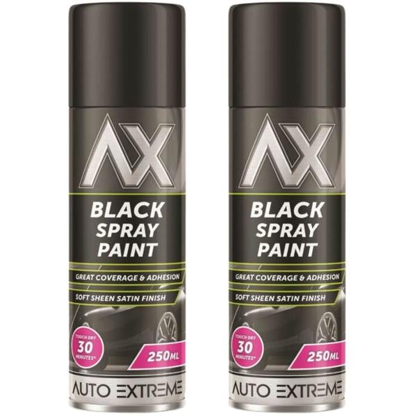 Auto Extreme 2X Auto Extreme Black Satin Spray Paint 250ml