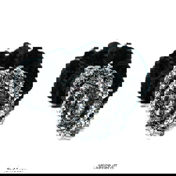 diamante scrunchie with black velvet rose