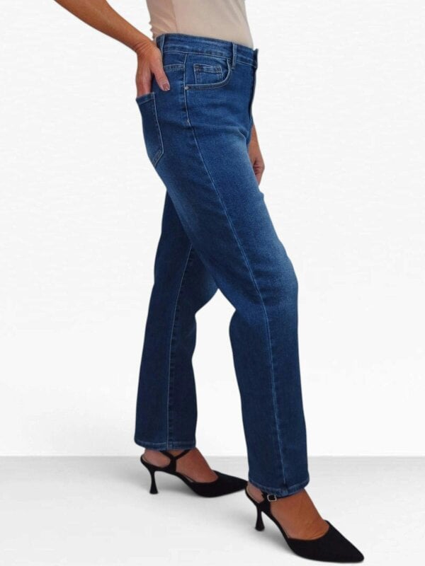 Paulo Due Women's High Waist Slim Straight Leg Stretch Denim Jeans