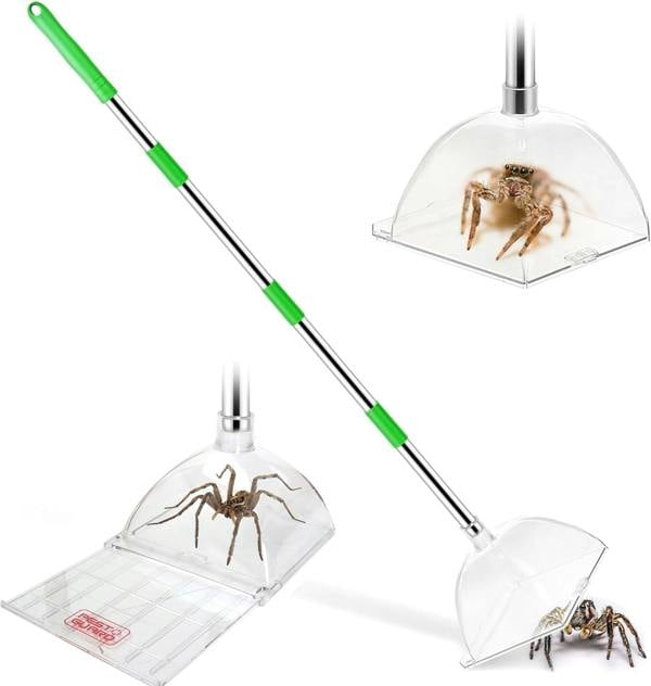 PEST GUARD Spider Catcher Long Handle 81cm Insect Catcher with Sliding Trap Door Lightweight Bug Catchers For Home