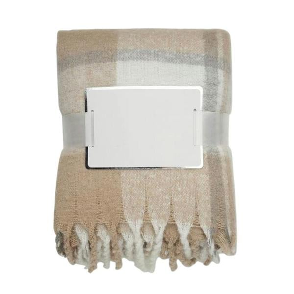MidOcean Quet Mohair Chequered Blanket - Beige - 