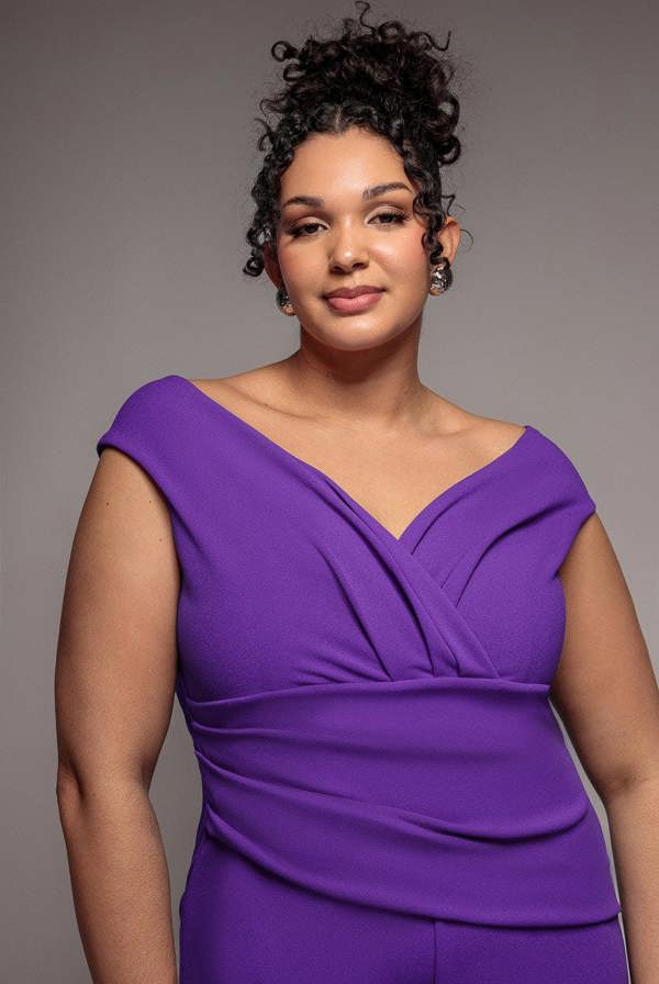 Bardot Scuba Jumpsuit - Purple TR113P