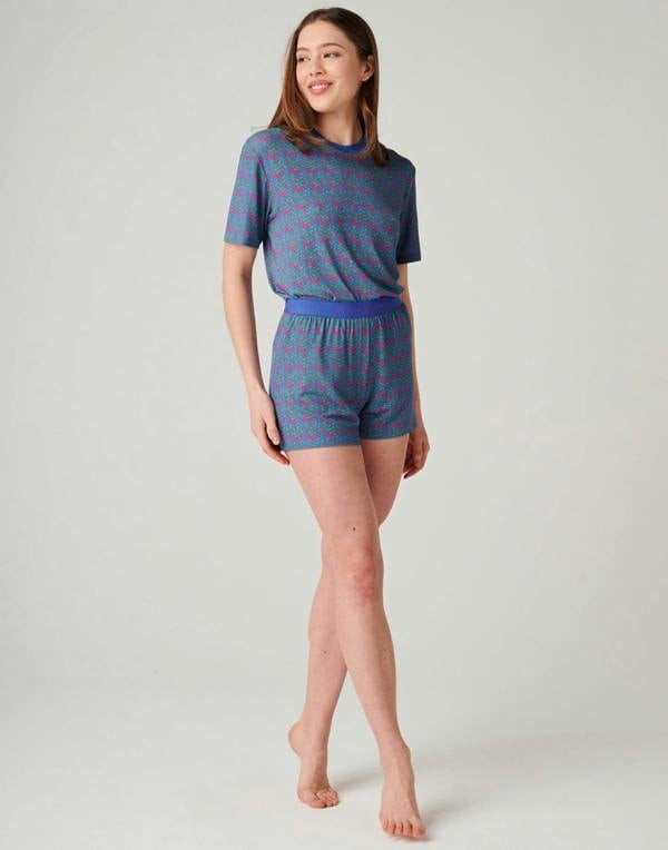 British Boxers Women's Bamboo Short Pyjama Set - Boom Bloom!