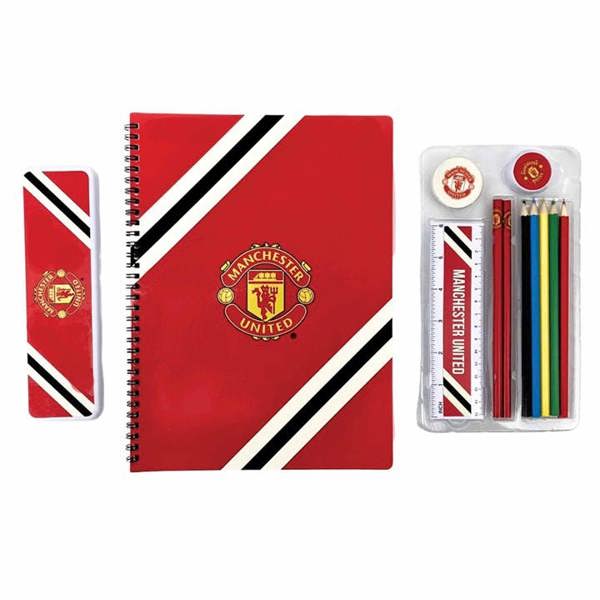 Manchester United FC Core Stripe A4 Stationery Set, Stationery, Sports, Gift