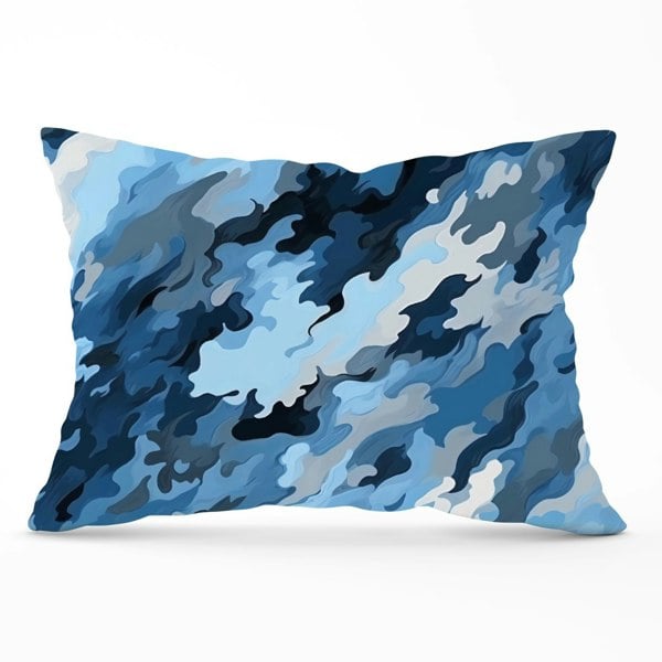 Warren Reed Blue And Grey Canvas Brushstrokes Cushions