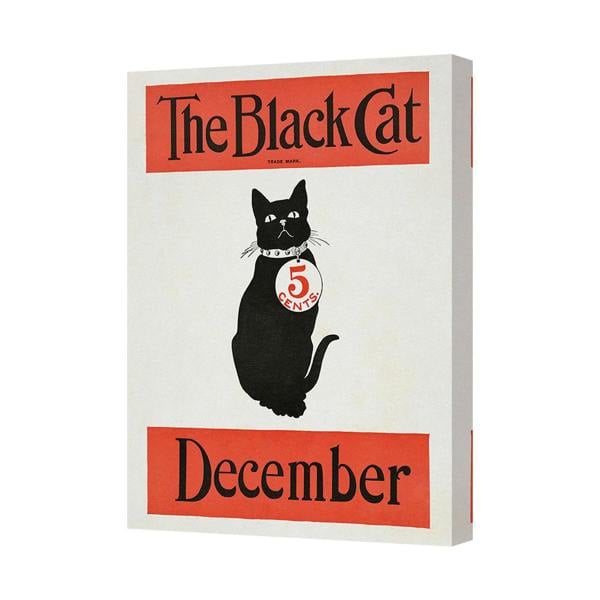Benjamin Tate Design Handmade United Kingdom Canvas Art Print The Black Cat December Vintage Poster