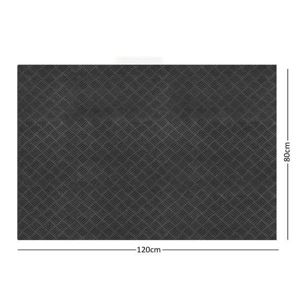 4mm thick rubber mat  with dimensions 120cm x 80cm on a white background