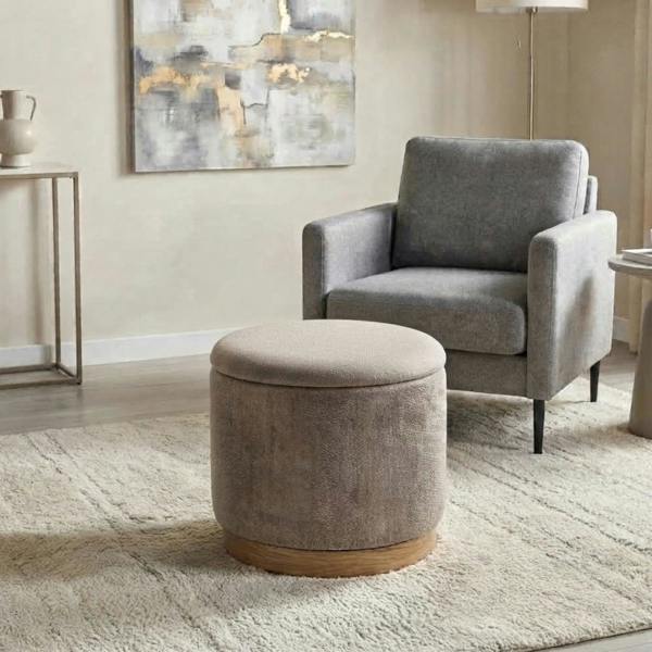 Garden Greatness Pouffe Style Storage Ottoman Reversible Tray