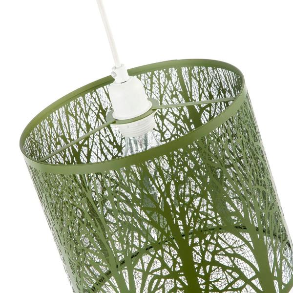 Unique and Beautiful Olive Green Metal Forest Design Pendant Shade Image 3