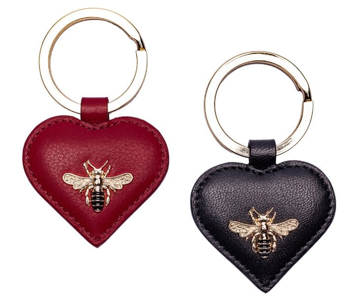 Mala Leather Leather Bumble Bee Keyring With Gift Dustbag