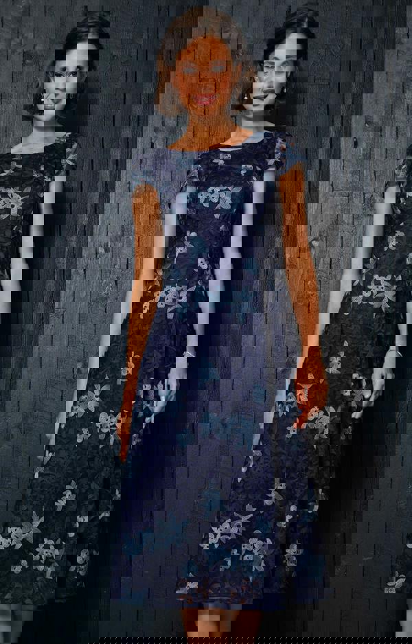 Alie Street London Charlotte Lace Dress - Midnight Blue