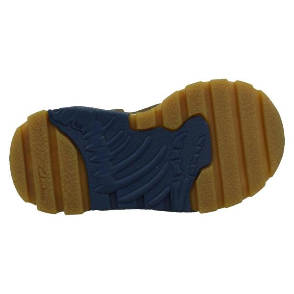 Clarks Boys Clarks Beige/Brown Dinosaur Trainers - Steggy2Track