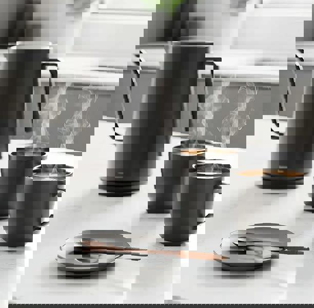 Anygleam Dark Brown 6pcs Wooden Tea Long Spoon Kitchen Tableware