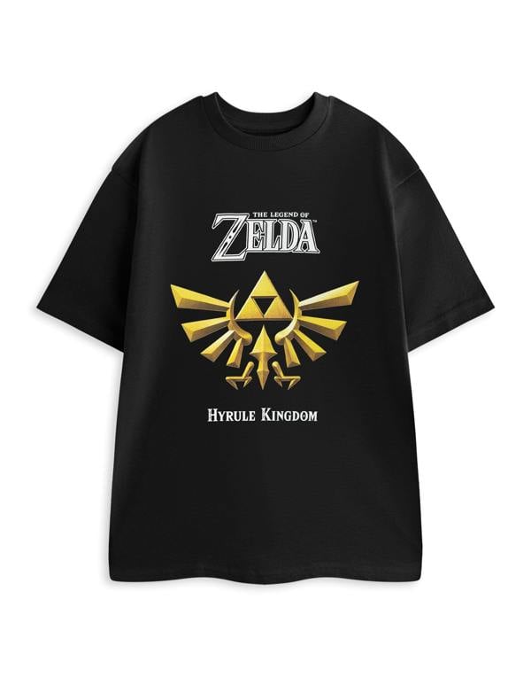 Nintendo The Legend of Zelda Mens Black Hyrule Kingdom Short Sleeved T-Shirt