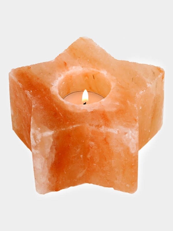 Yoga Studio Himalayan Salt Tealight Candle Holder - Star