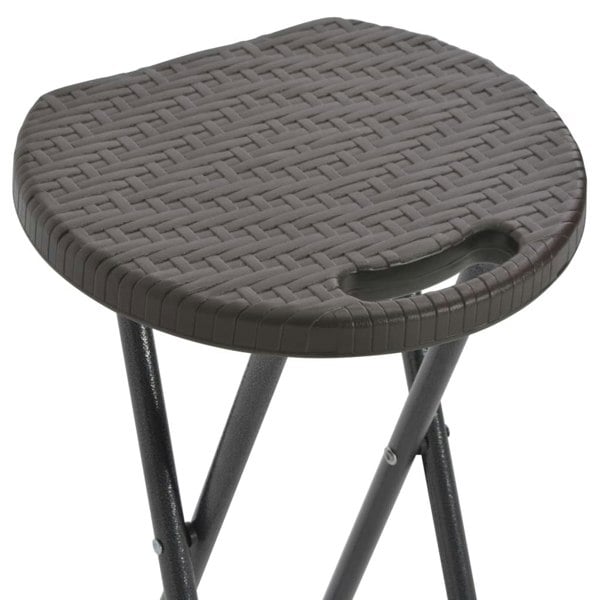 Berkfield Folding Bar Stools 2 pcs HDPE and Steel Brown Rattan Look