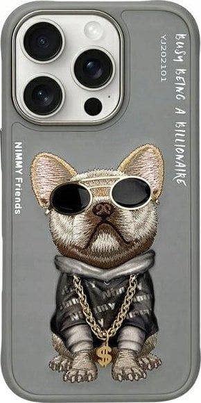 Nimmy Friends Glasses Cool Dog Case for iPhone 16 Pro 6.3" Grey - N-YJ-iP16-Pro-01-B