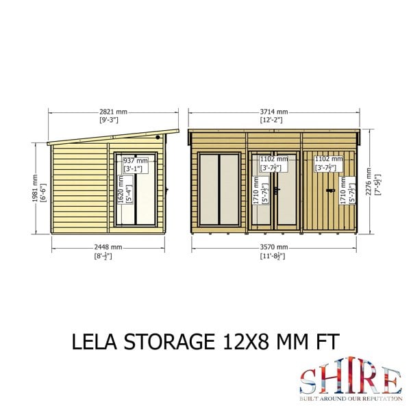 Shire Lela 12x8 Multiroom Summerhouse and Storage Shed - Best Shed