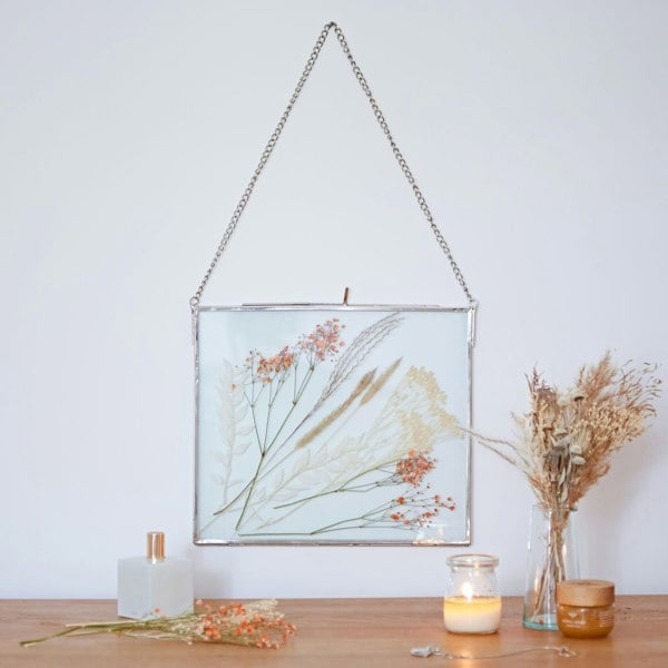 Paper High Dia Silver Recycled Glass Hanging Photo Frame