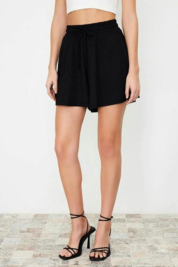 Regular Fit Normal Waist Textured Knit Shorts